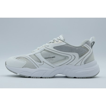 Calvin Klein Retro Tennis Mesh Sneakers Εκρού, Ασημί, Λευκά