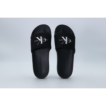 Calvin Klein Slide Monogram Γυναικείες Παντόφλες Μαύρες