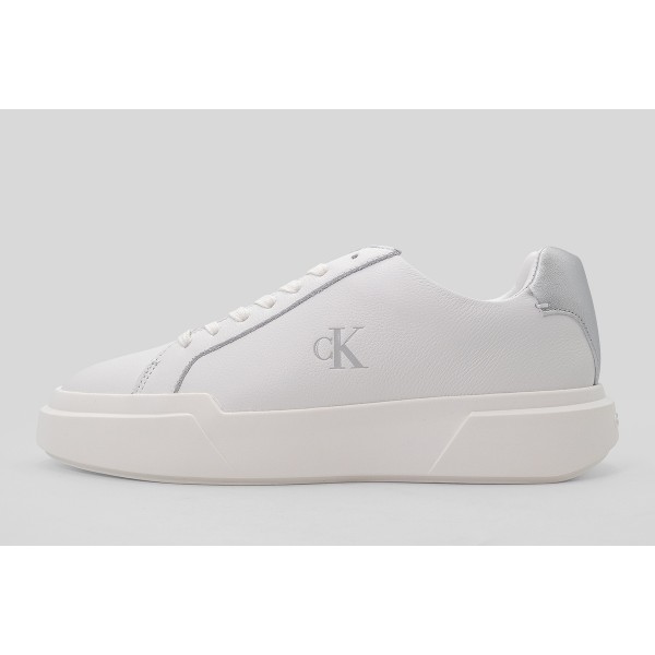Calvin Klein Avenue Leather Silver Tab Sneakers (YW0YW01948 0LC)