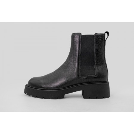 Calvin Klein Leather Chunky Square Toe Chelsea Μποτάκια Μόδας 