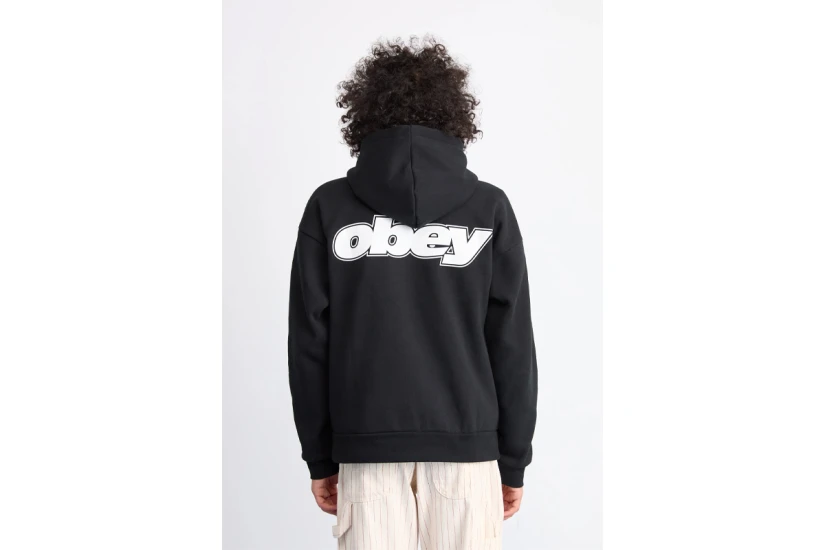 Obey Gaze Zip Ανδρική Ζακέτα με Κουκούλα Μαύρη