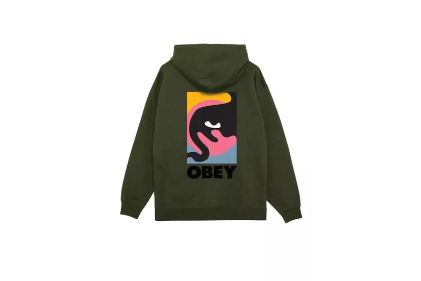 Obey Quarter Icon Premium Ανδρικό Φούτερ με Κουκούλα Χακί