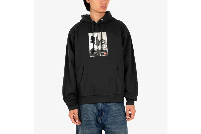 Obey Los Angeles Photo Fleece Ανδρικό Φούτερ με Κουκούλα Μαύρο