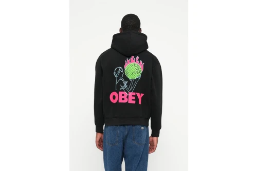 Obey World In Flames Premium Hoodie Ανδρικό (112844236 BLACK)