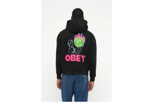 Obey World In Flames Premium Hoodie Ανδρικό (112844236 BLACK)