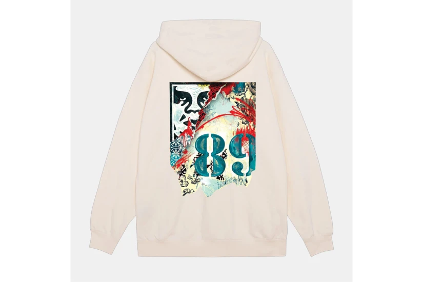Obey Lisbon Icon Premium Ανδρικό Φούτερ με Κουκούλα Εκρού
