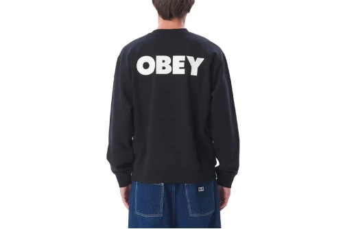 Obey Bold Crew Fleece Μπλούζα Με Λαιμόκοψη Ανδρική (112862349 BLACK)