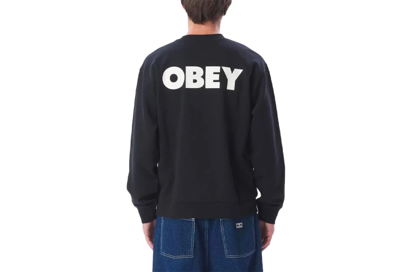 Obey Bold Crew Fleece Μπλούζα Με Λαιμόκοψη Ανδρική (112862349 BLACK)