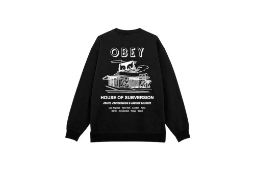 Obey House Of Subversion Premium Μπλούζα Με Λαιμόκοψη Ανδρική (112864195 BLACK)