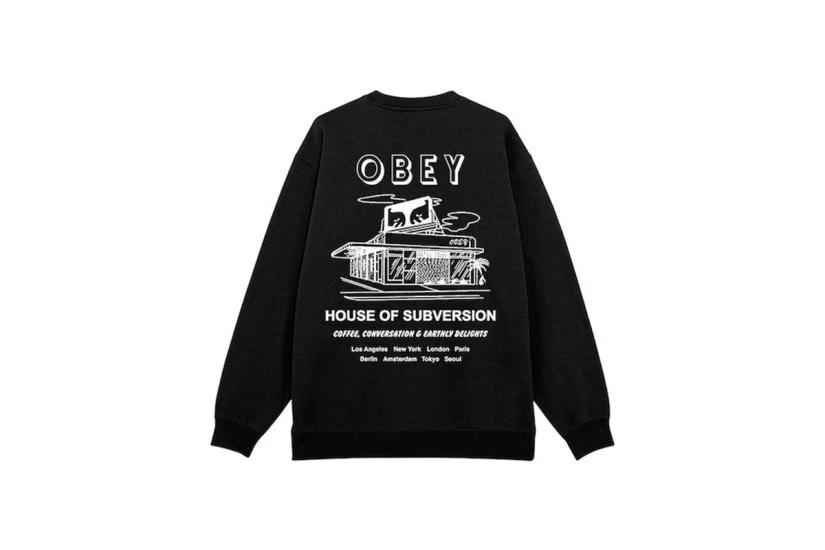 Obey House Of Subversion Premium Ανδρική Μακρυμάνικη Μπλούζα Μαύρη