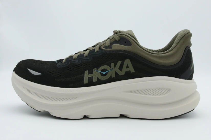Hoka One One Bondi 9 Ανδρικά Αθλητικά Παπούτσια για Τρέξιμο Μαύρα, Χακί, Γκρι Ανοιχτό