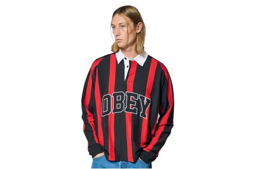 Obey Landon Stripe Μπλούζα Μακρυμάνικη Polo Ανδρική (131040060 BLACK MULTI)