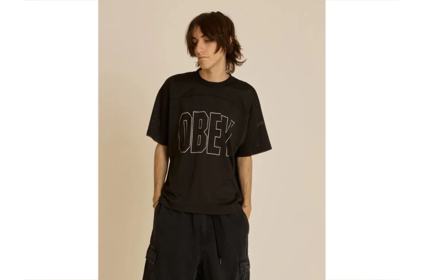 Obey Johnson Practice Jersey Ανδρικό Κοντομάνικο T-Shirt Μαύρο