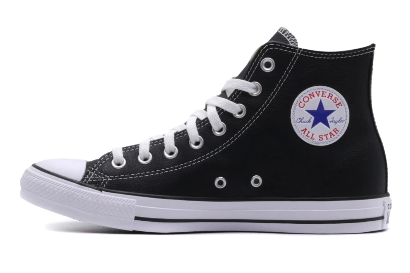 Converse Chuck Taylor All Star Leather Ανδρικά Sneakers Μαύρα, Λευκά