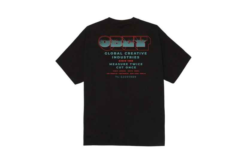 Obey Measure Twice Ανδρικό Κοντομάνικο T-Shirt Μαύρο