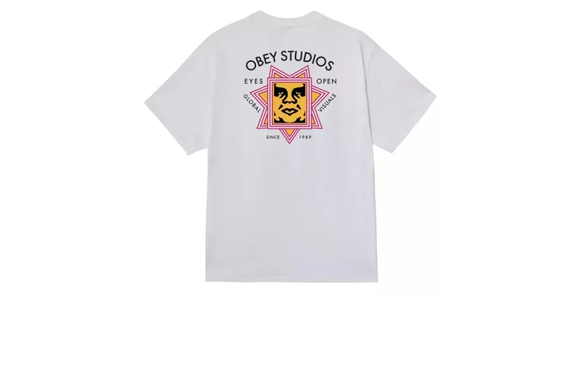 Obey Global Visuals Classic Ανδρικό Κοντομάνικο T-Shirt Λευκό