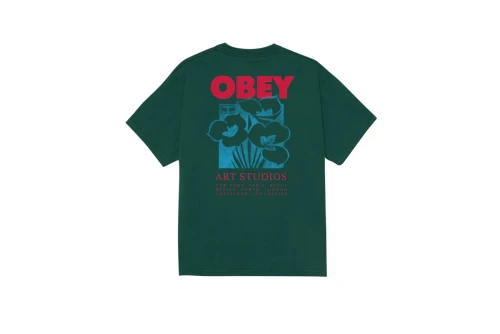 Obey Art Studio Flowers Classic T-Shirt Ανδρικό (165264234 RAINFOREST)