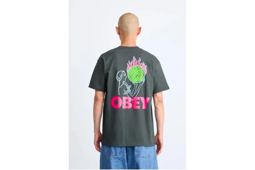 Obey World In Flames Classic T-Shirt Ανδρικό (165264236 VINTAGE BLACK)
