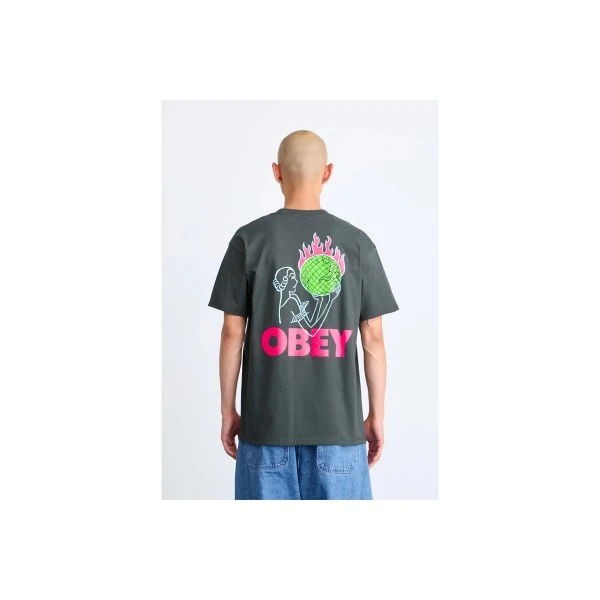 Obey World In Flames Classic T-Shirt Ανδρικό (165264236 VINTAGE BLACK)