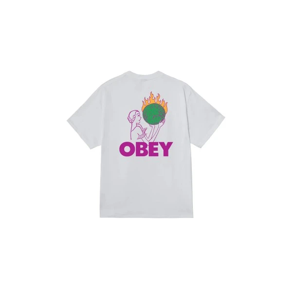 Obey World In Flames Classic T-Shirt Ανδρικό (165264236 WHITE)