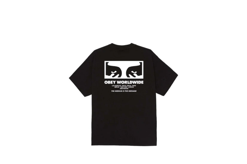 Obey The Medium Is The Message Classic Ανδρικό Κοντομάνικο T-Shirt Μαύρο