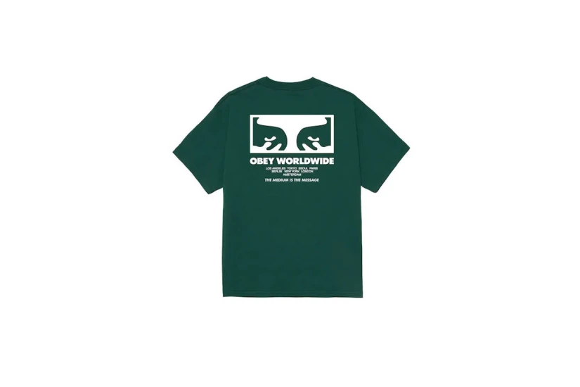 Obey The Medium Is The Message Classic Ανδρικό Κοντομάνικο T-Shirt Κυπαρισσί