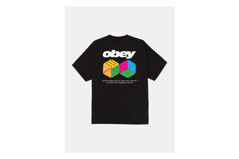 Obey Dice Classic Ανδρικό Κοντομάνικο T-Shirt Μαύρο, Διάφορα Χρώματα
