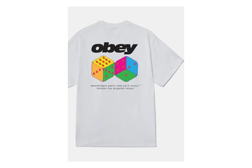 Obey Dice Classic Ανδρικό Κοντομάνικο T-Shirt Λευκό, Διάφορα Χρώματα