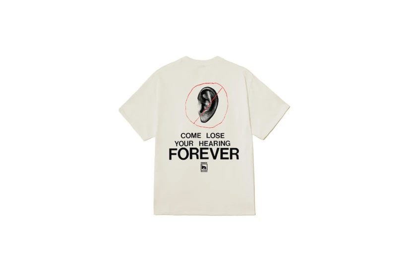 Obey Come Lose Your Hearing Classic Ανδρικό Κοντομάνικο T-Shirt Εκρού