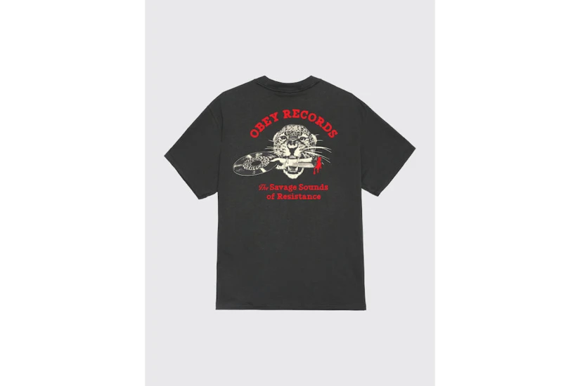 Obey Savage Sounds Leopard Classic Ανδρικό Κοντομάνικο T-Shirt Μαύρο