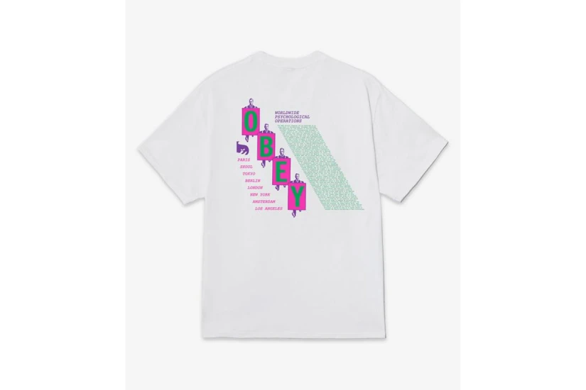 Obey Psy-Ops Manifesto Classic Ανδρικό Κοντομάνικο T-Shirt Λευκό
