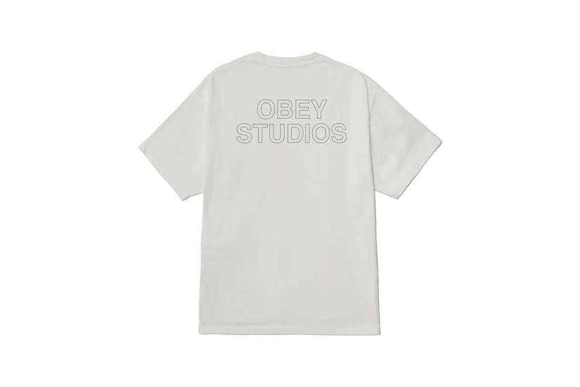 Obey Studios Outline Ανδρικό Κοντομάνικο T-Shirt Λευκό