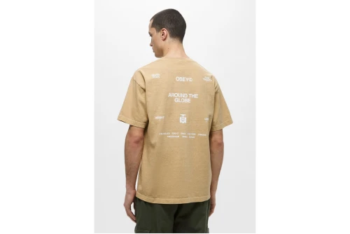Obey Around The Globe T-Shirt Ανδρικό (167924096 PIGMENT LIGHT KHAKI)