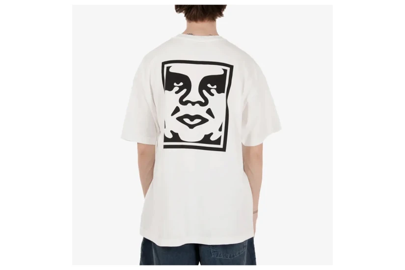 Obey Bold Icon Face Pigment Ανδρικό Κοντομάνικο T-Shirt Λευκό, Μαύρο