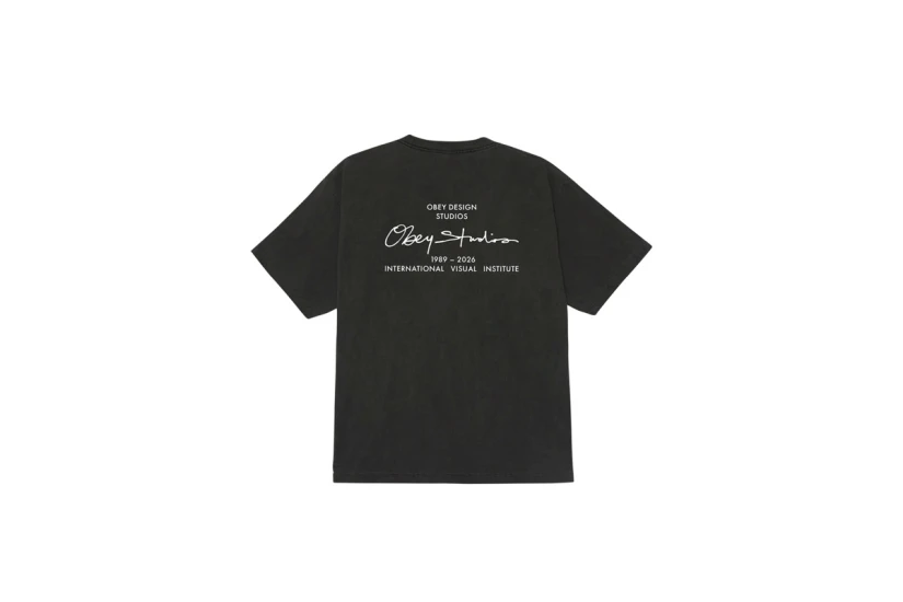 Obey Institute Pigment Ανδρικό Κοντομάνικο T-Shirt Ανθρακί