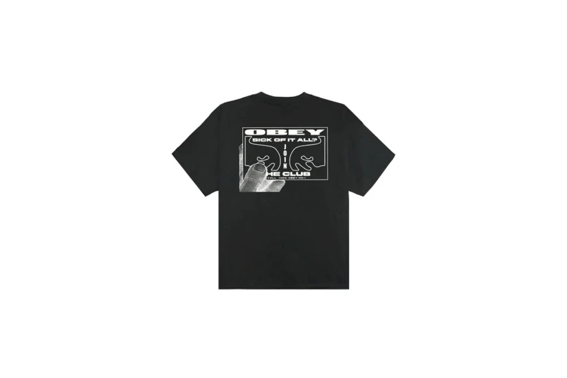 Obey Club Heavyweight Ανδρικό Κοντομάνικο T-Shirt Μαύρο