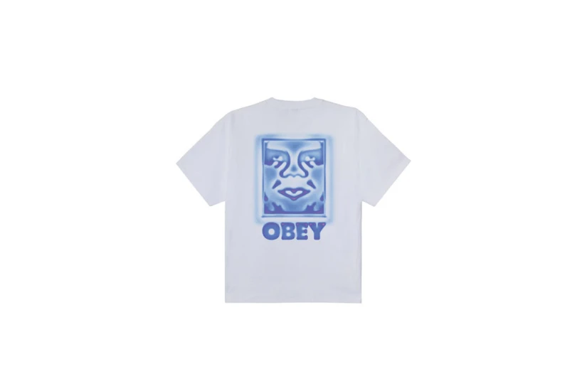 Obey Heat Map Icon Heavyweight Ανδρικό Κοντομάνικο T-Shirt Λευκό, Μπλε, Μωβ