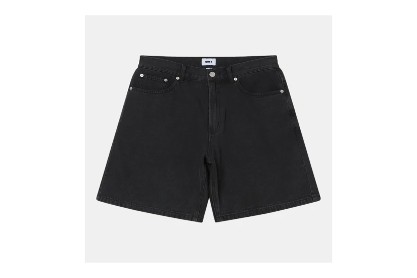 Obey Emerson Denim Ανδρική Βερμούδα Τζιν Μαύρη