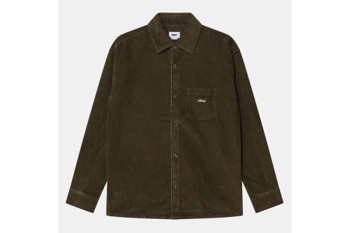 Obey Buckley Corduroy Πουκάμισο Μακρυμάνικο Ανδρικό (181200411 BLACK OLIVE)