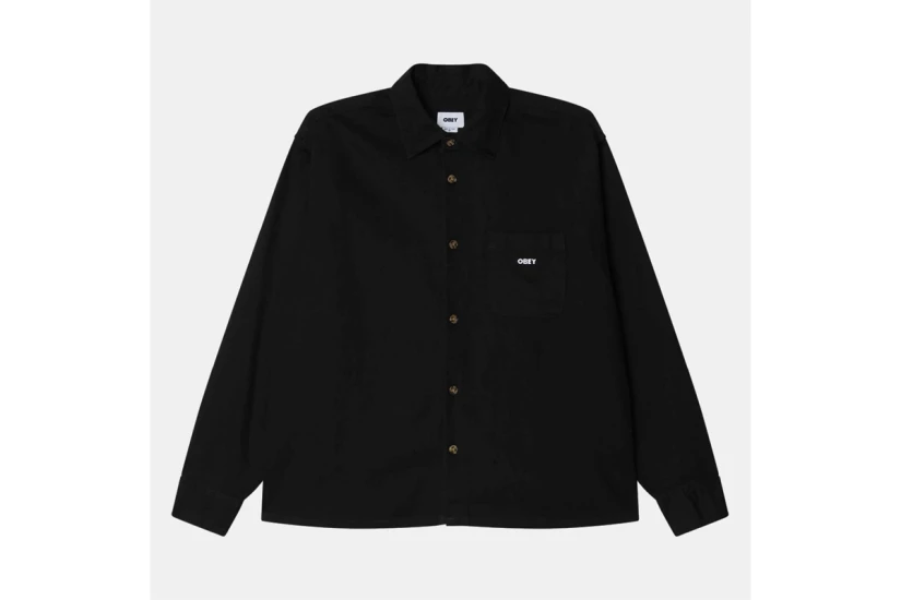 Obey Pablo Denim Ανδρικό Μακρυμάνικο Πουκάμισο Τζιν Μαύρο