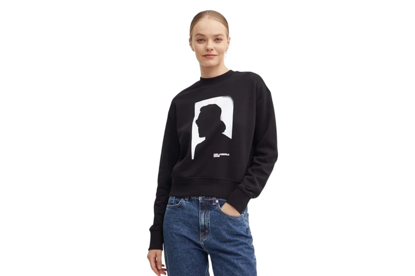 Karl Lagerfeld Regular Karl Γυναικεία Μακρυμάνικη Μπλούζα Μαύρη