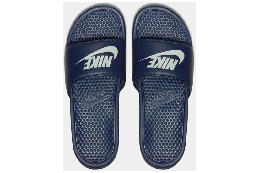 Nike Benassi Just Do It Ανδρικές Παντόφλες Μπλε Σκούρο, Λευκές