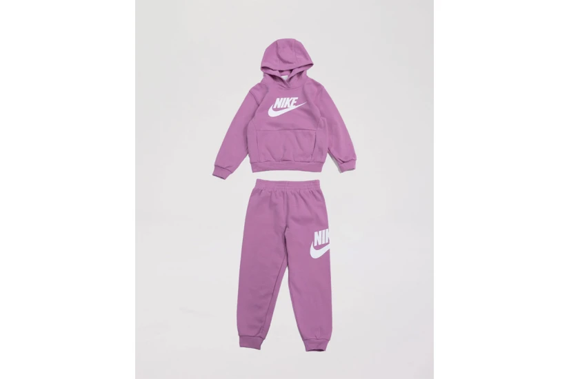Nike Club Fleece Παιδικό Σετ Φούτερ με Κουκούλα - Παντελόνι Φόρμας Ροζ