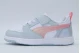 Puma Rebound V6 Low Space Belle Βρεφικά Sneakers Γκρι, Λευκά, Ροζ
