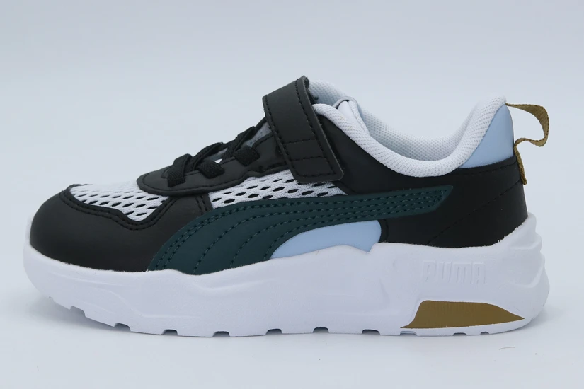 Puma Trinity 2 LT Run Fun Βρεφικά Sneakers Μαύρα, Λευκά, Κυπαρισσί