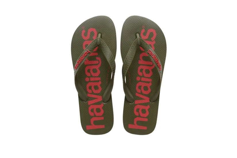 Havaianas Top Logomania 2 Unisex Σαγιονάρες Χακί, Κόκκινες