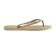 Havaianas Slim Glitter II Σαγιονάρες Μπεζ, Χρυσές