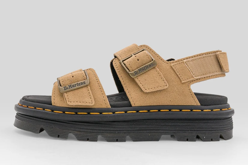 Dr. Martens Zebzag Suede Γυναικεία Σανδάλια Μπεζ, Μαύρα