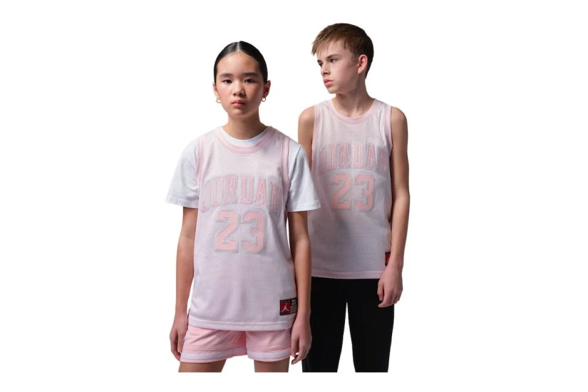 Jordan 23 Jersey Παιδική Αμάνικη Μπλούζα Ροζ, Λευκή