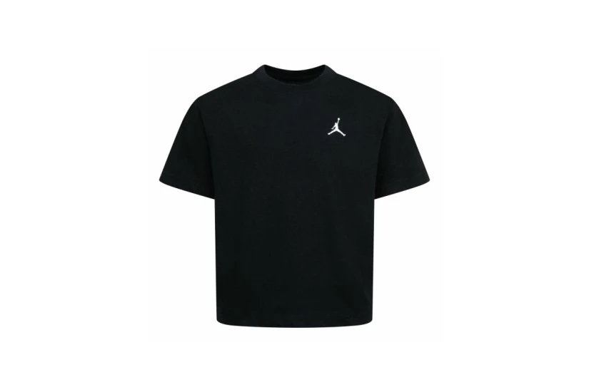 Jordan Brooklyn Essentials Embroidered Παιδικό Κοντομάνικο T-Shirt Μαύρο